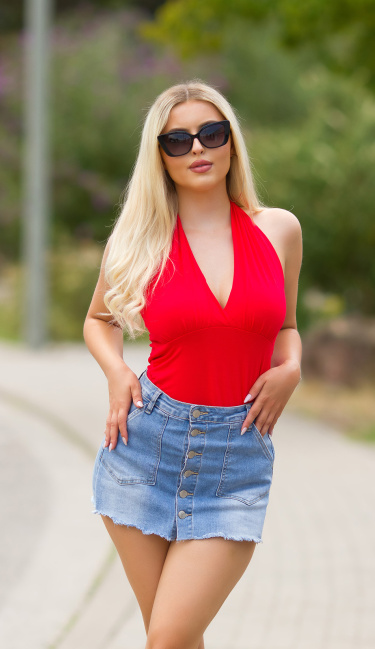 Neck Top Red